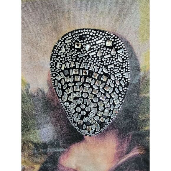 Hudson Outerwear Men’s Black T- Shirt 3X Mona Lisa Beaded Bling RUNS SMALL - Picture 4 of 5